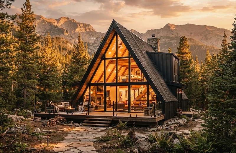 ExpertHouse reference home at sunset