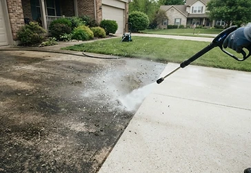 Pressure Washing — High-pressure cleaning for concrete, brick, and hard surfaces.