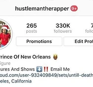 @hustlemantherapper profile in 2018 — 330K followers