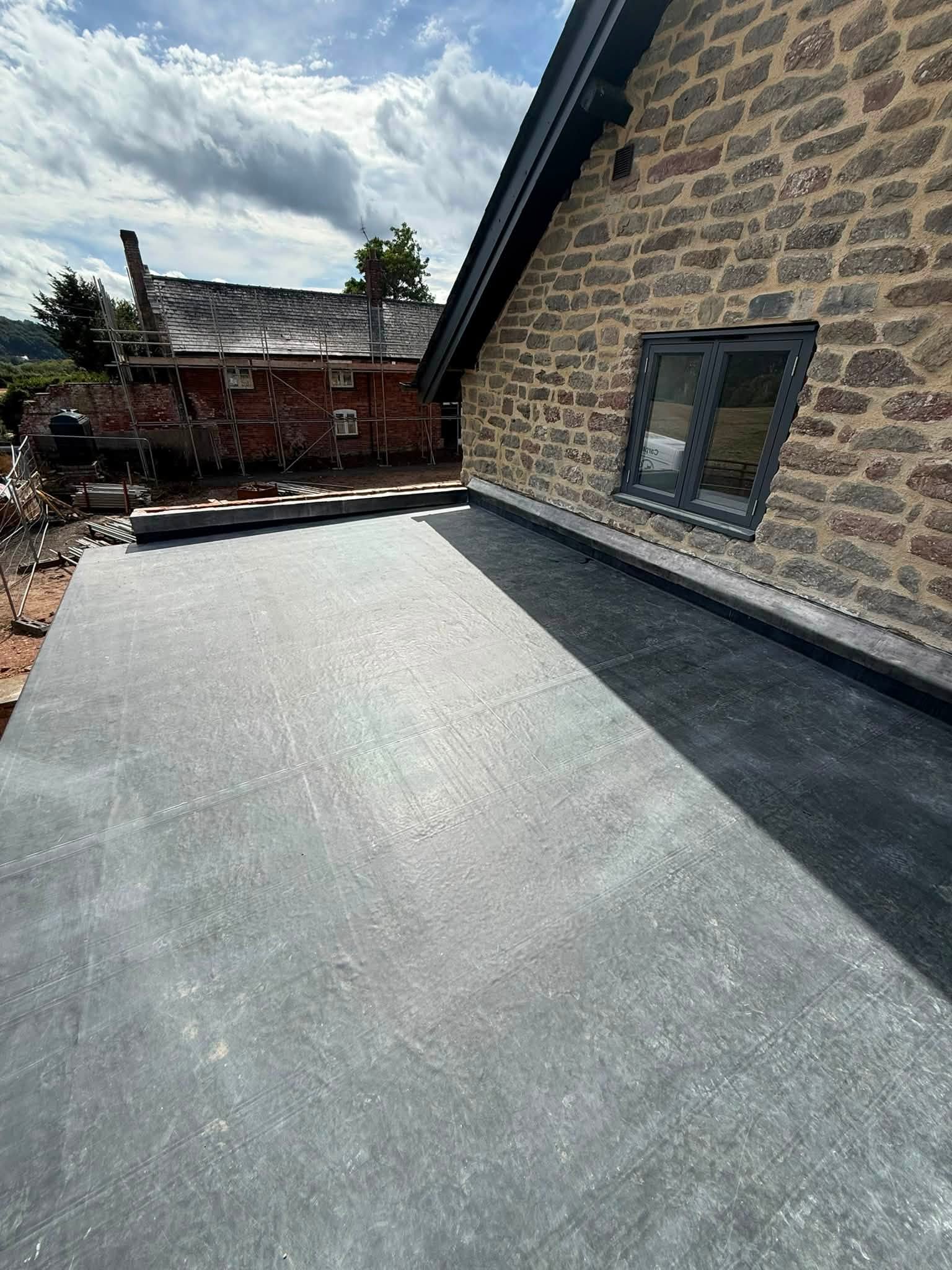 New flat roof installation