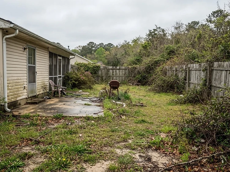 Backyard Patio Transformation — before
