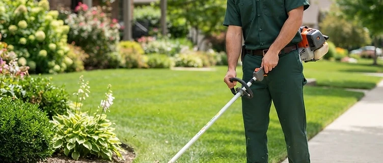 Lawn Peeps crew member at work