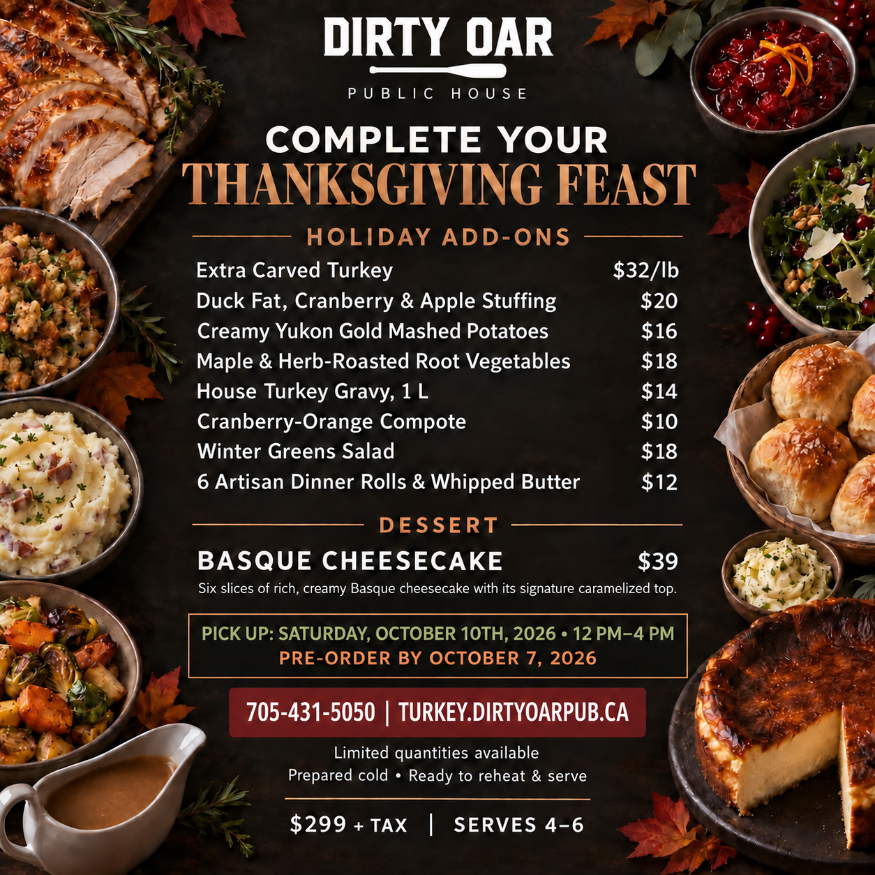 Complete your Thanksgiving feast: holiday add-ons and dessert
