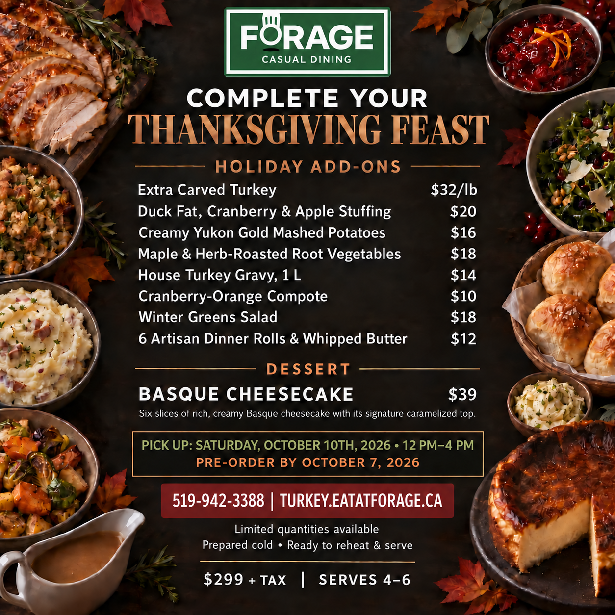 Complete your Thanksgiving feast: holiday add-ons and dessert