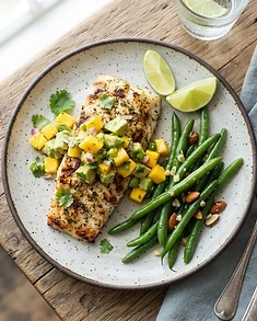Grilled Mahi Mahi with Mango Avocado Salsa