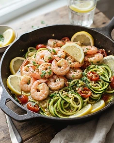 Lemon Garlic Shrimp with Zucchini Noodles