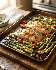 Baked Salmon with Asparagus