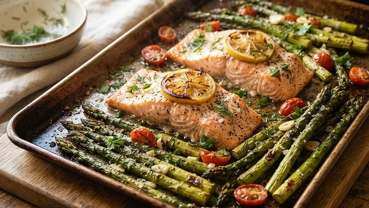 Baked Salmon with Asparagus