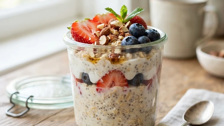 Berry Almond Overnight Oats