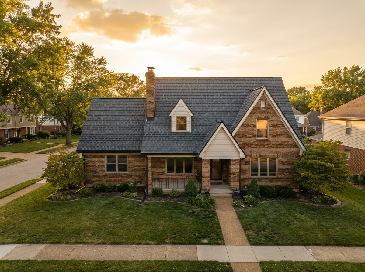 After — full architectural shingle replacement on a St. Louis home