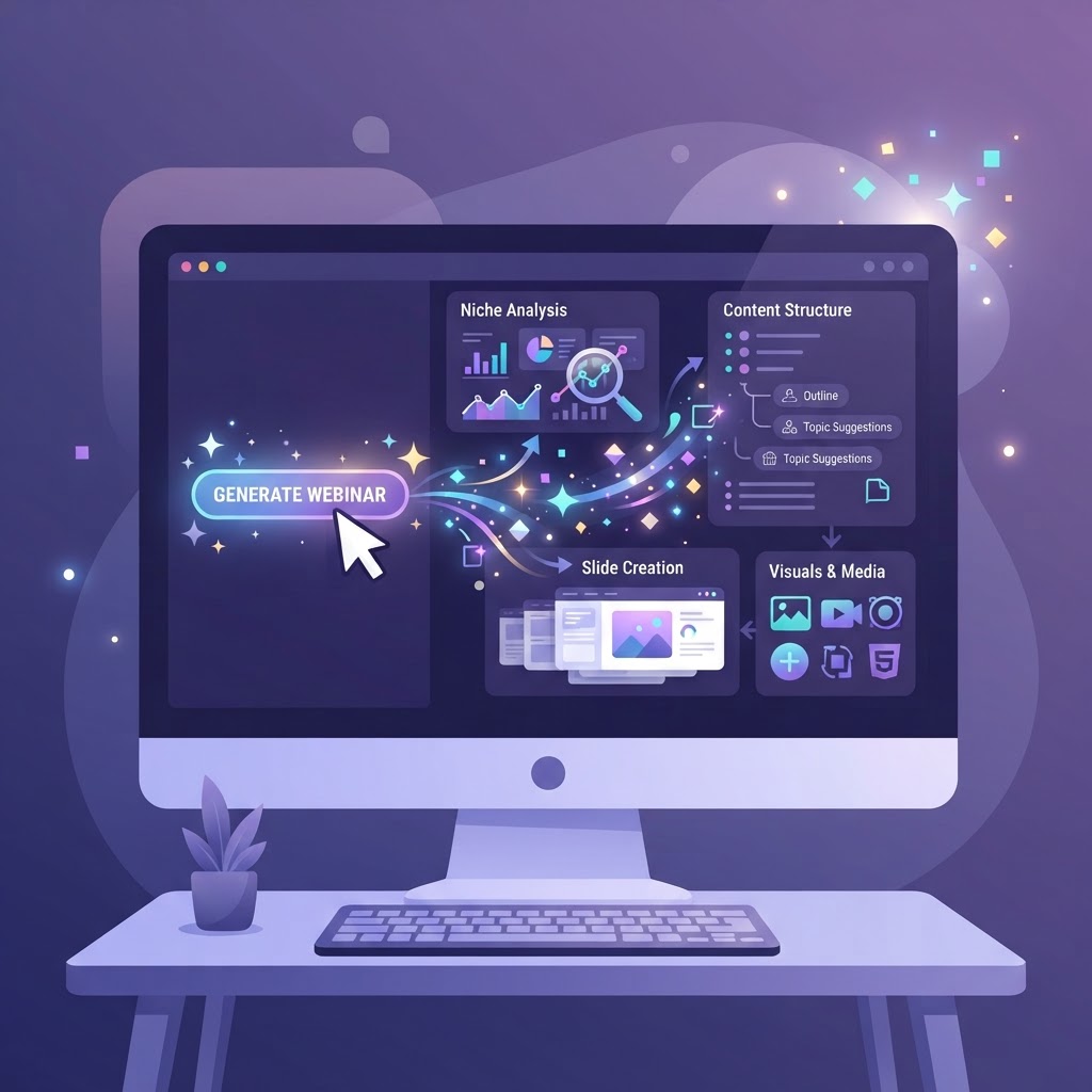 Create your webinar with AI: from niche to launch in one click