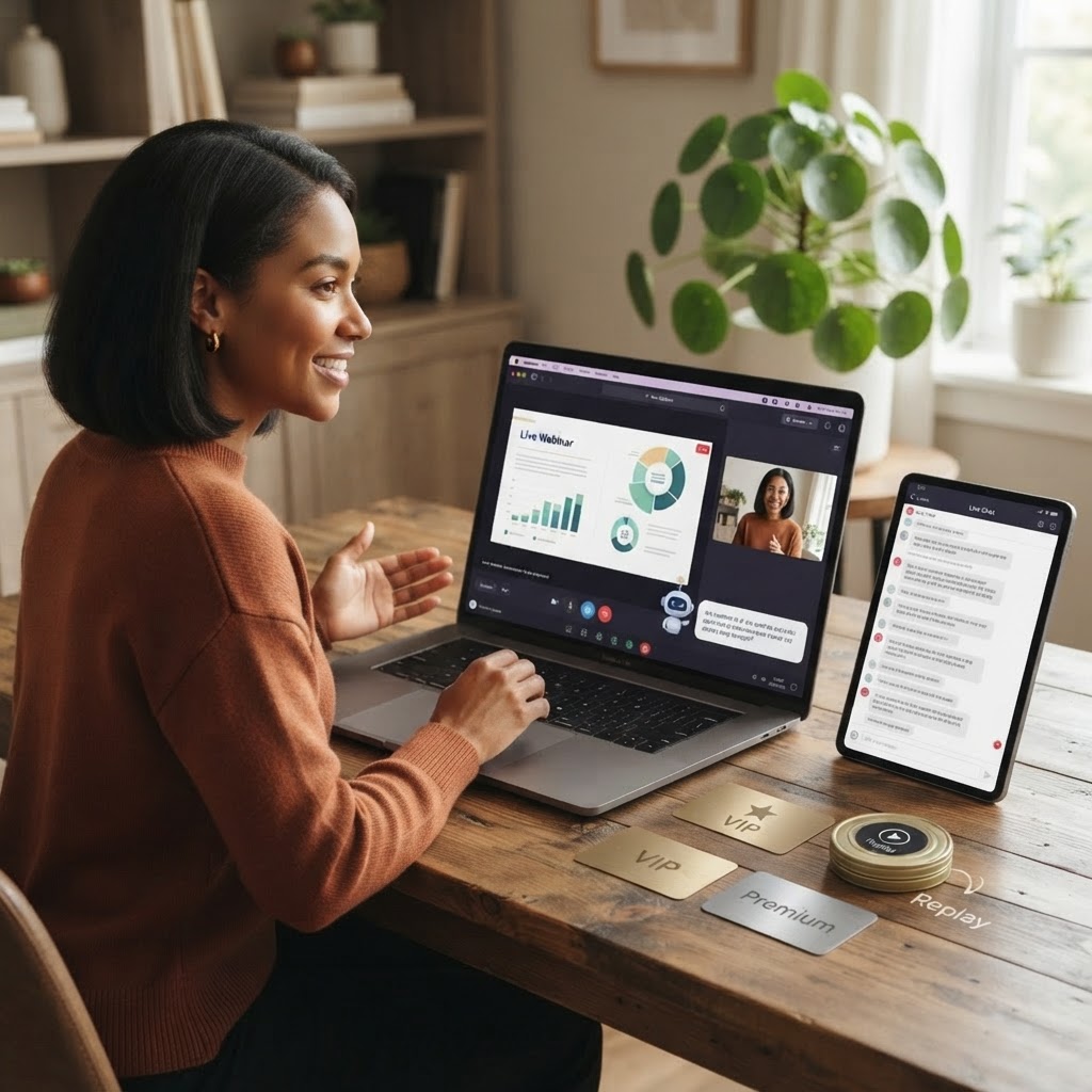 What's new on WebinarForge: your broadcast room, paid tickets and an AI assistant that knows your offer
