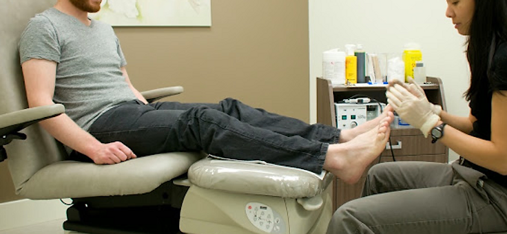 chiropodist treating a patient at Tread Well