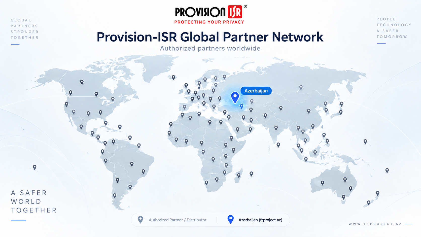 Provision-ISR Global Partner Network map highlighting Azerbaijan