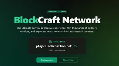 Minecraft Website template preview