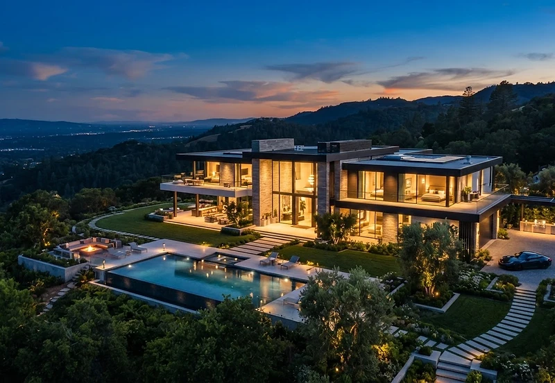 Luxury home at golden hour