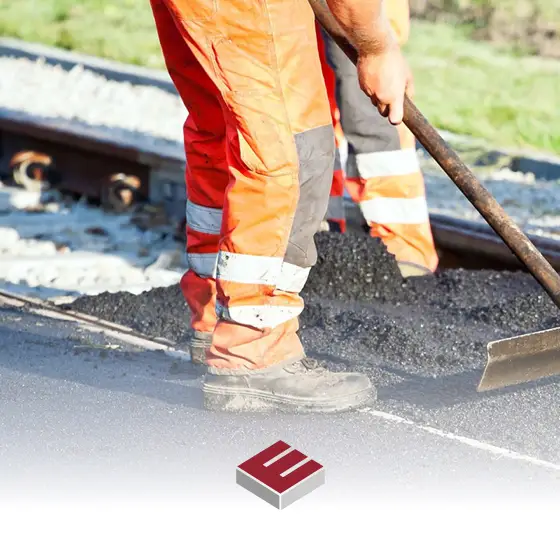 Illustrated diagram detailing sinkage and impact breakdown of asphalt road materials