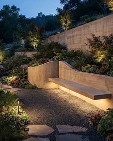 Honed Garden Wall & Bench