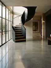 Polished Floor & Sculptural Stair