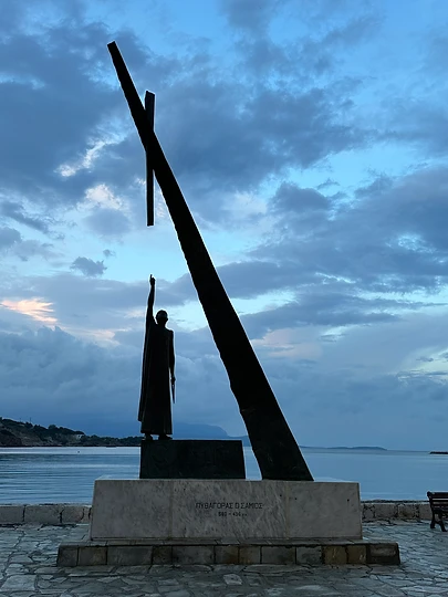 The monument to Pythagoras at Samos, photographed during my 2023 journey