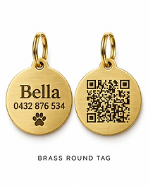 Brass Round tag — Bella