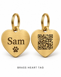 Brass Heart tag — Sam
