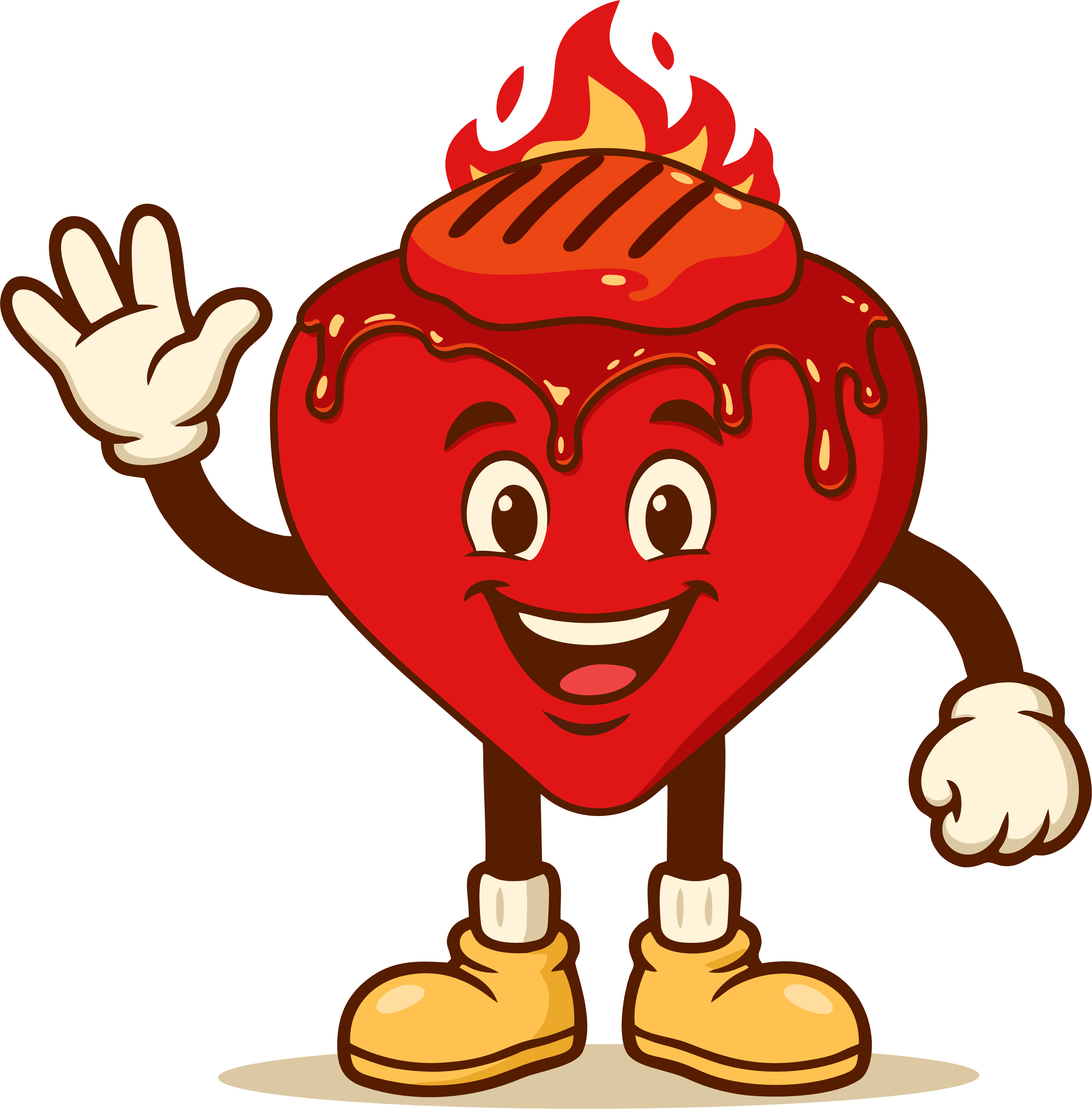 Holy Grills mascot waving
