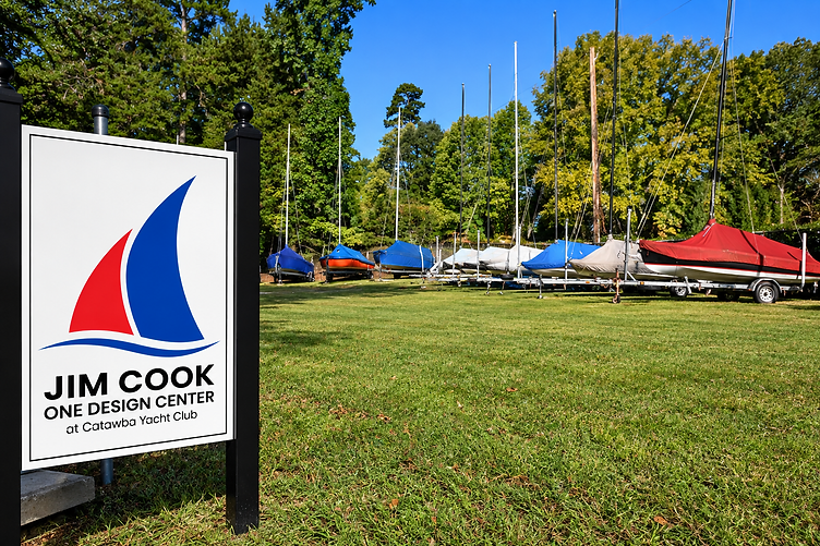 Jim Cook One Design Center sign at Catawba Yacht Club