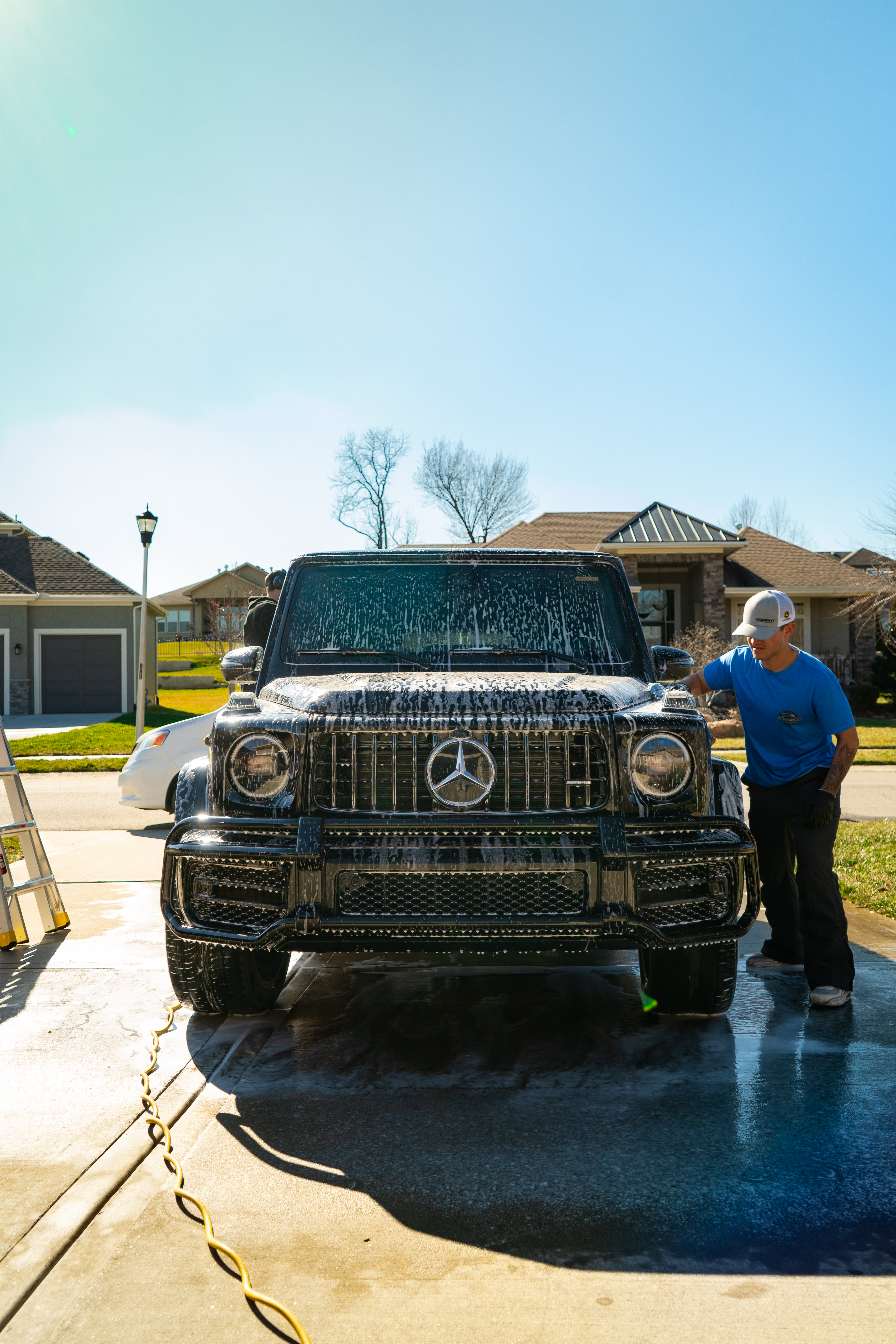 Mobile detailing at a customer's home