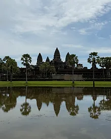 Angkor Wat reflected in still water