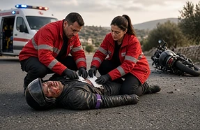 רוכב אופנוע בן 45 נפצע באורח בינוני בתאונה בכפר בענה
