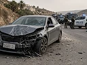 חשד לאירוע פלילי בשומרון: רכב פלסטיני נגנב והיה מעורב בתאונת דרכים