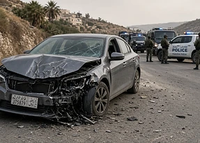 חשד לאירוע פלילי בשומרון: רכב פלסטיני נגנב והיה מעורב בתאונת דרכים