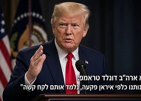 נשיא ארה"ב דונלד טראמפ: "סבלנותנו כלפי איראן פקעה, נלמד אותם לקח קשה"