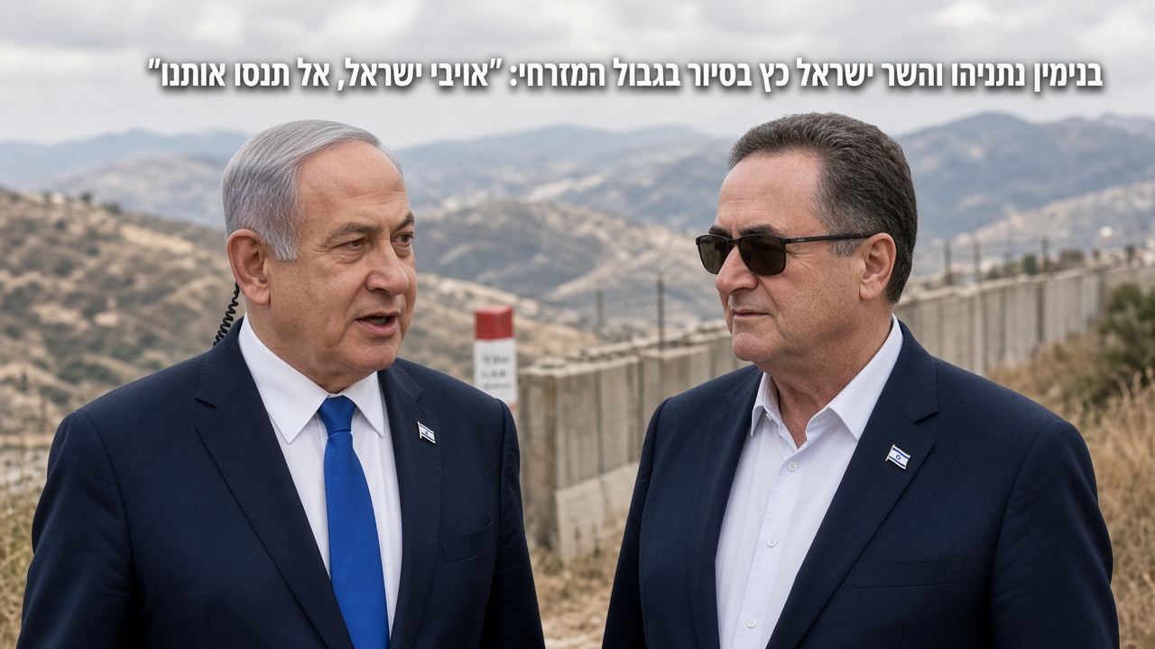 בנימין נתניהו והשר ישאל כץ בסיור בגבול המזרחי: "אויבי ישראל, אל תנסו אותנו"