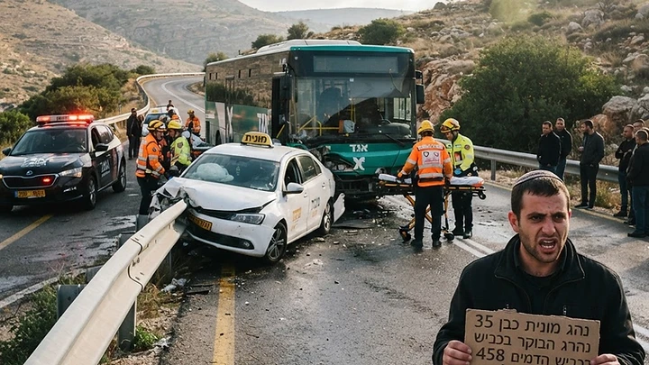 עוד דם על הכביש: מתי יפסיקו להפקיר את חיינו בדרכי בנימין? - נהג מונית כבן 35 קיפח את חייו הבוקר בתאונה מחרידה עם אוטובוס בכביש 458. עד מתי נמשיך לספור גופות במקום לדרוש תשתיות ראויות ואכיפה אמיתית?