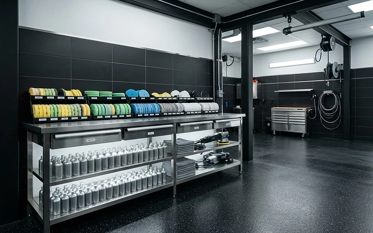 Inside our detailing studio in Northampton