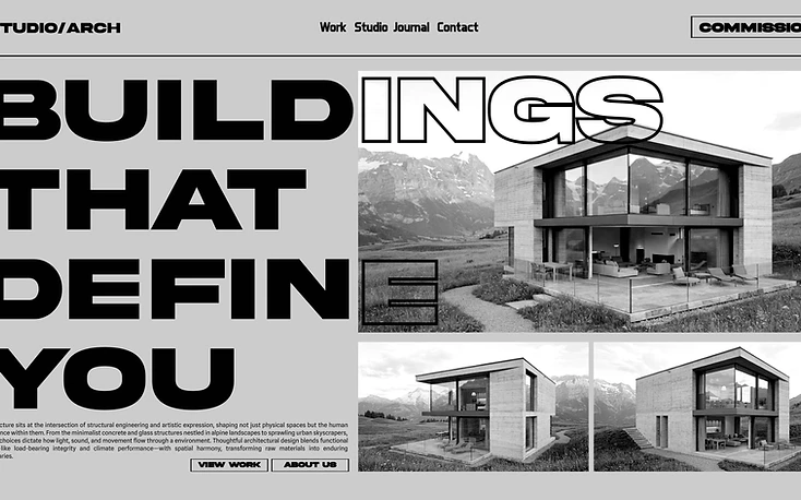 Villa contemporaine en béton et grandes baies vitrées — exemple de direction artistique éditoriale