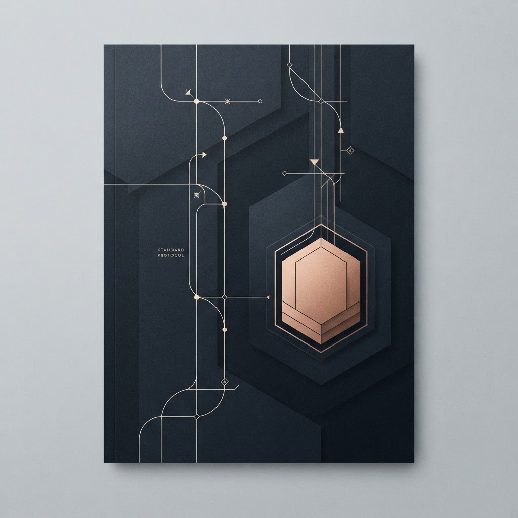 Two abstract treatment pathways, one opening toward a muted copper accent.