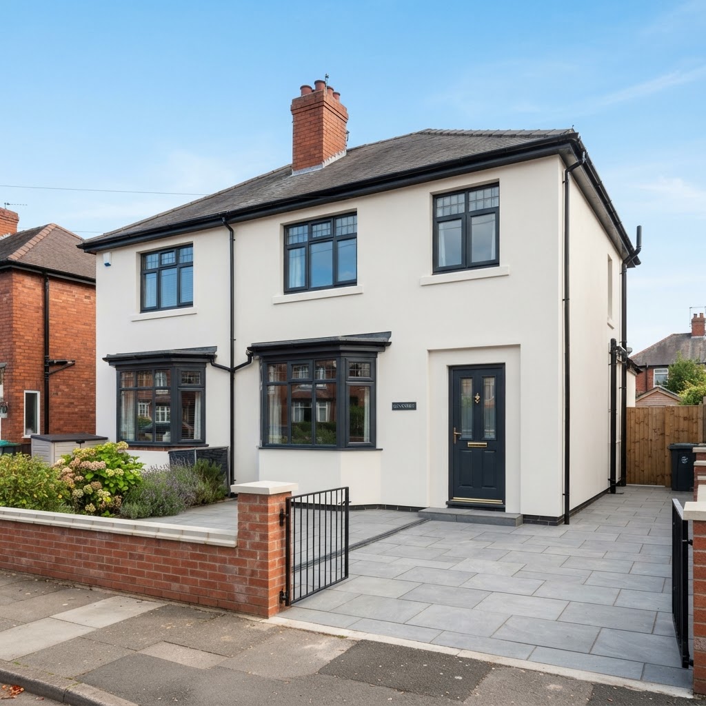 Semi-detached home in Ecclesall before and after rendering - after