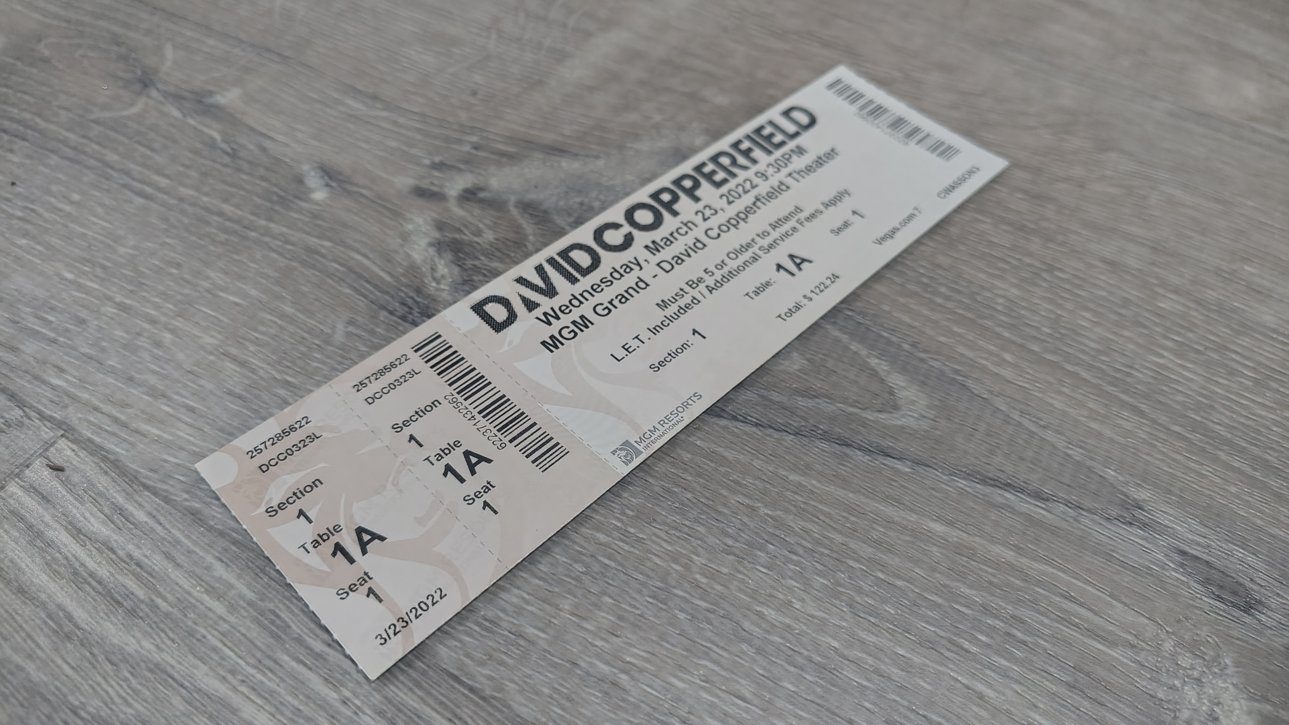David Copperfield Performance Ticket