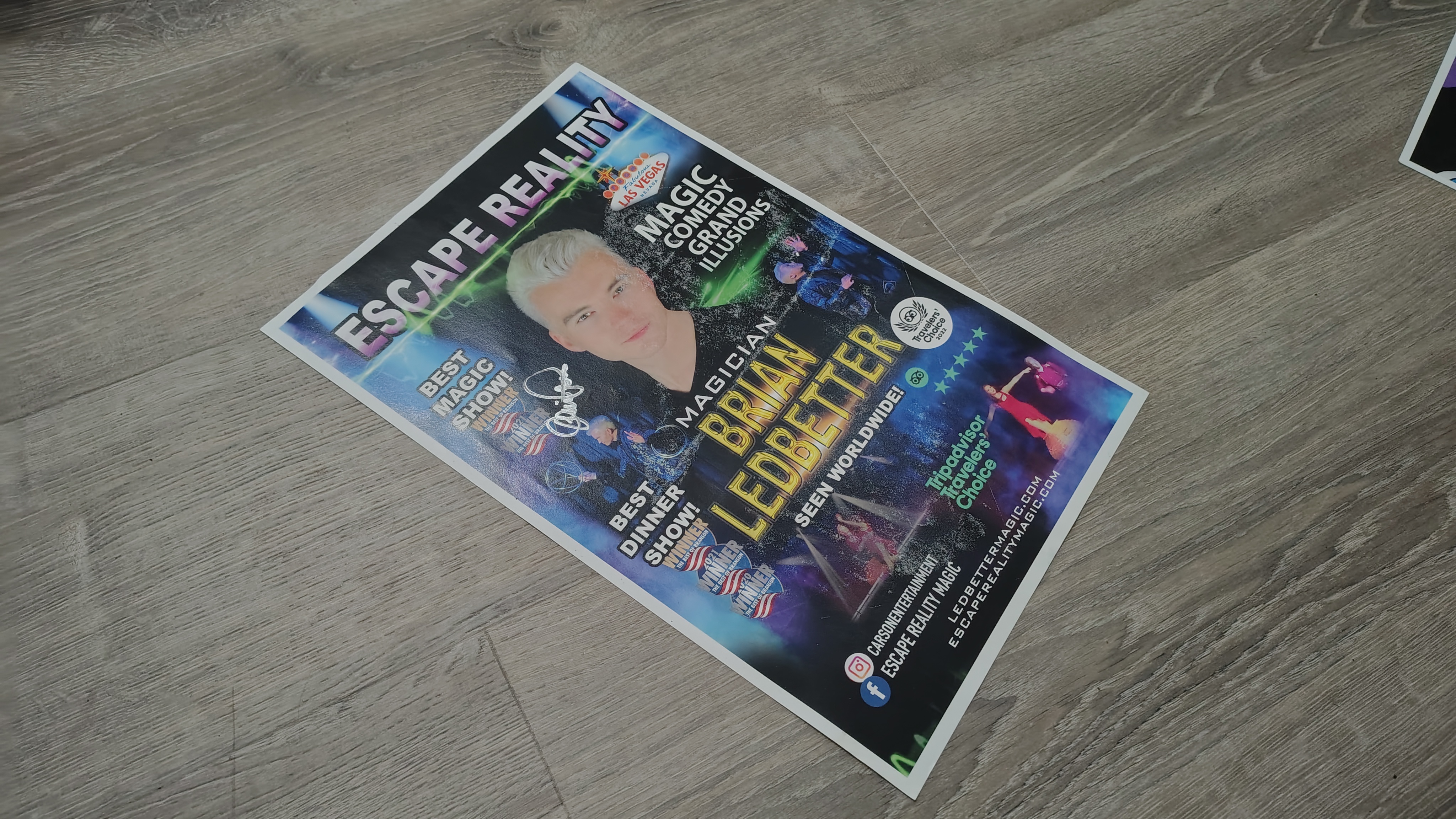 Signed Promotional Flyer for Escape Reality