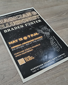 Promotional flyer for Magician & Illusionist Braden Foster