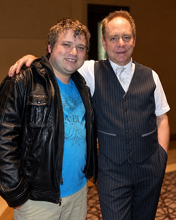 Wesley Upchurch with Teller outside the Penn & Teller theater following a performance, January 18, 2013.
