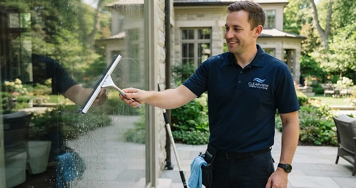 Fresh Window Cleaning professional at work