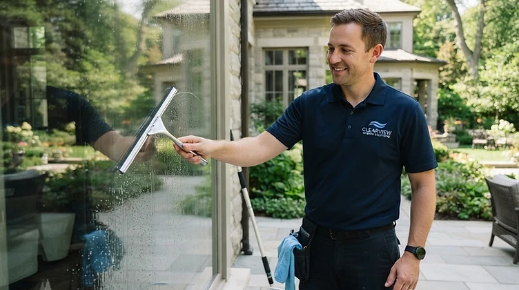 Fresh Window Cleaning technician at work