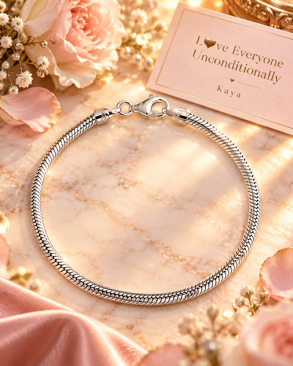Silver No One Invisible friendship bracelet