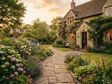 Garden path leading to a future personal care home