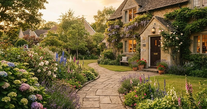 Garden path leading to a future personal care home