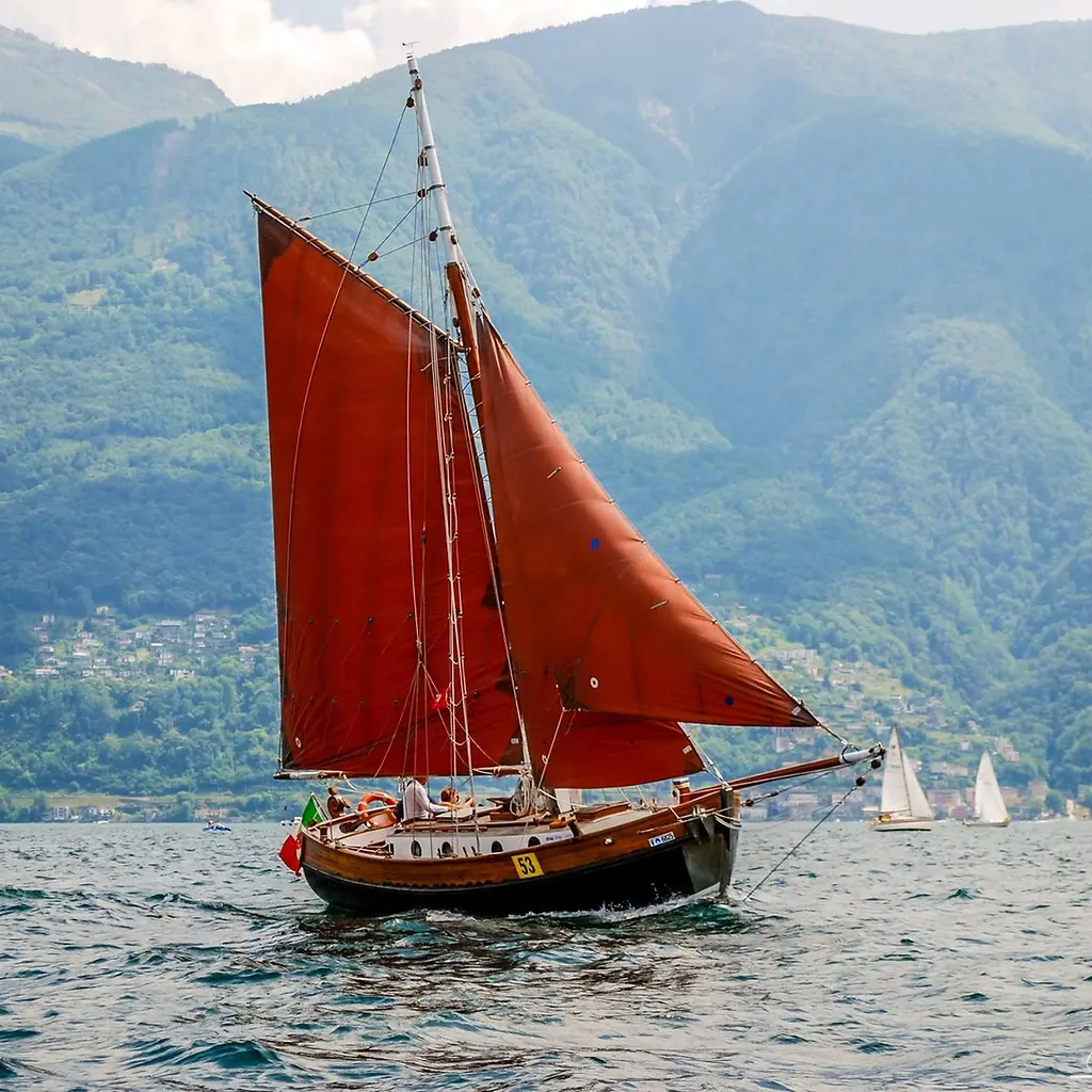 Gaffelkutter Striga Constanze auf dem Lago Maggiore